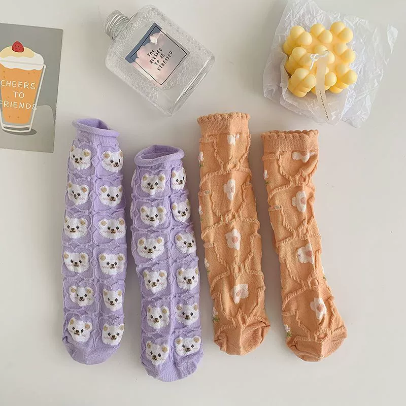 Тайд, японские свежие летние милые knee socks, интернет-знаменитость, мидл-лонг, с маленькими мишками