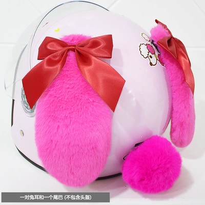 Decoration for Motorcycle, Electric Vehicle, Motorcycle wheel hub - rose-red-ear-red-bow-tail