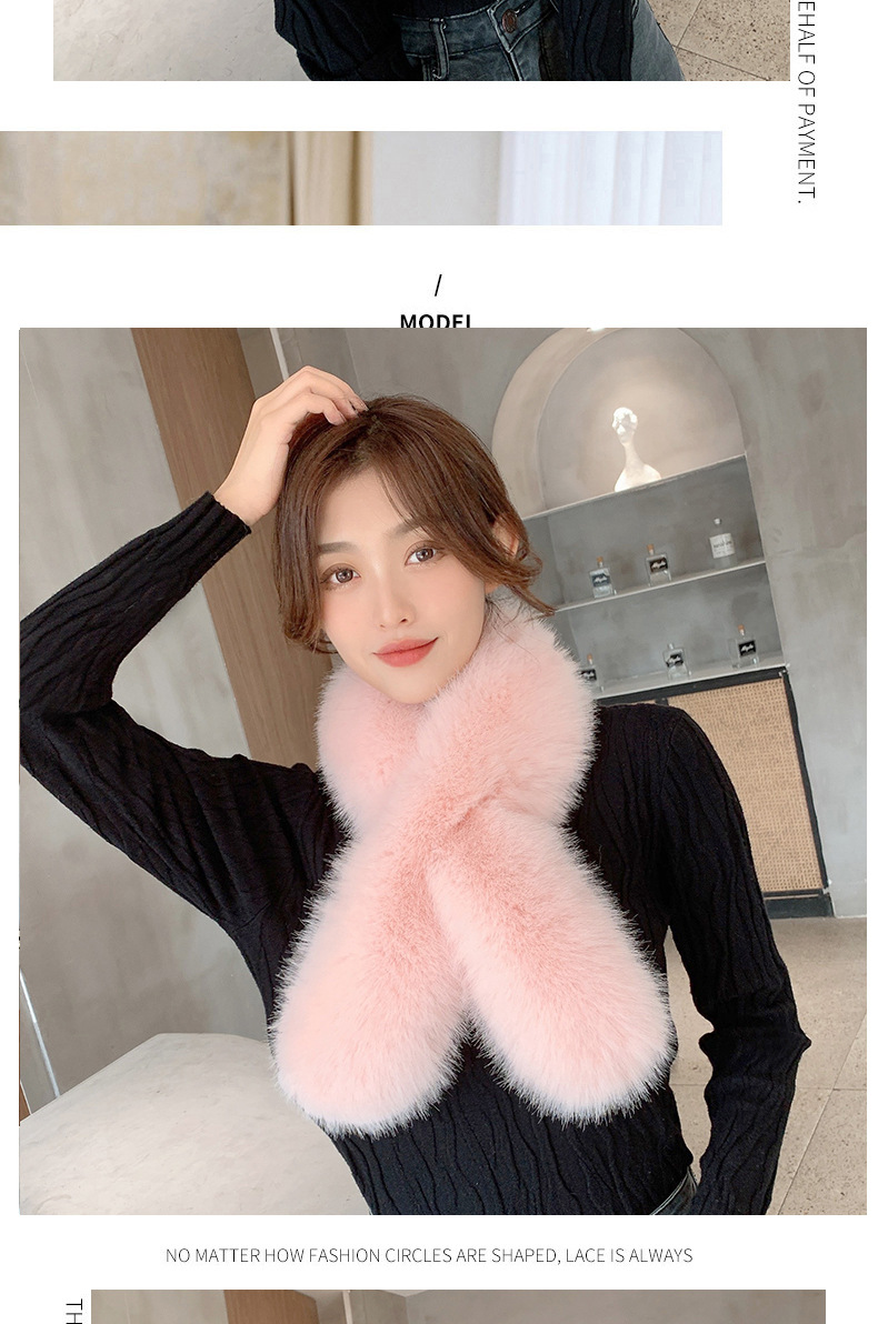 Women's Sweet Solid Color Imitation Fur Scarf display picture 1