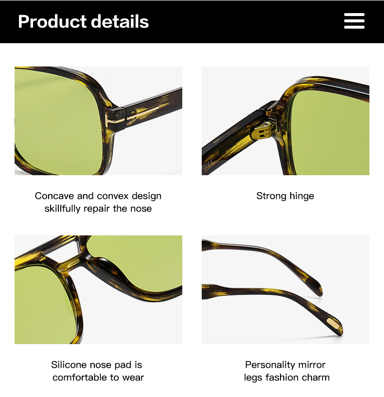 76g Weight Full Frame Glasses Structure Sunglasses Classification Ac, UV400 Protection Lens Material Square Glasses Style Holiday, Travel Occasion Solid Color Pattern Unisex Gender Simple Style, Classic Style Style Simple Style Classic Style Solid Color Ac UV400 Protection Square Full Frame Women's Sunglasses 29