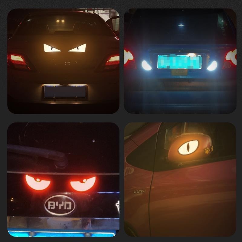 漫画反射悪魔目車ステッカー電動バイクヘルメット車警告個性創造目車ステッカー|undefined