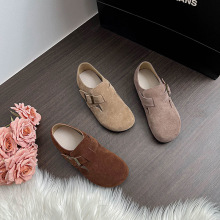 牛皮内增高勃肯鞋全包博肯鞋女纯原真皮2024秋冬新款两穿大头休闲