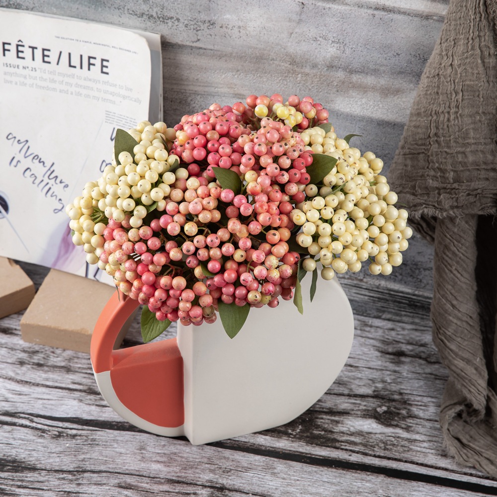Manufacturer recommends foreign trade bean branch berry fake flower fruit with flower wholesale silk flower export home decoration GF13645