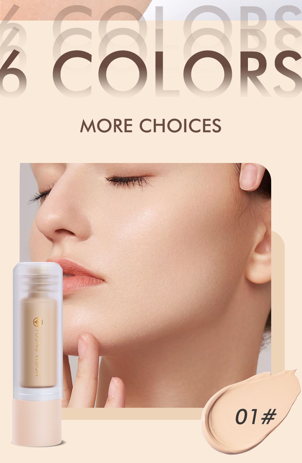 YOUNG VISION Bottom Press Foundation is a detachable matte facial base makeup liquid that is not prone to smudge undefined
