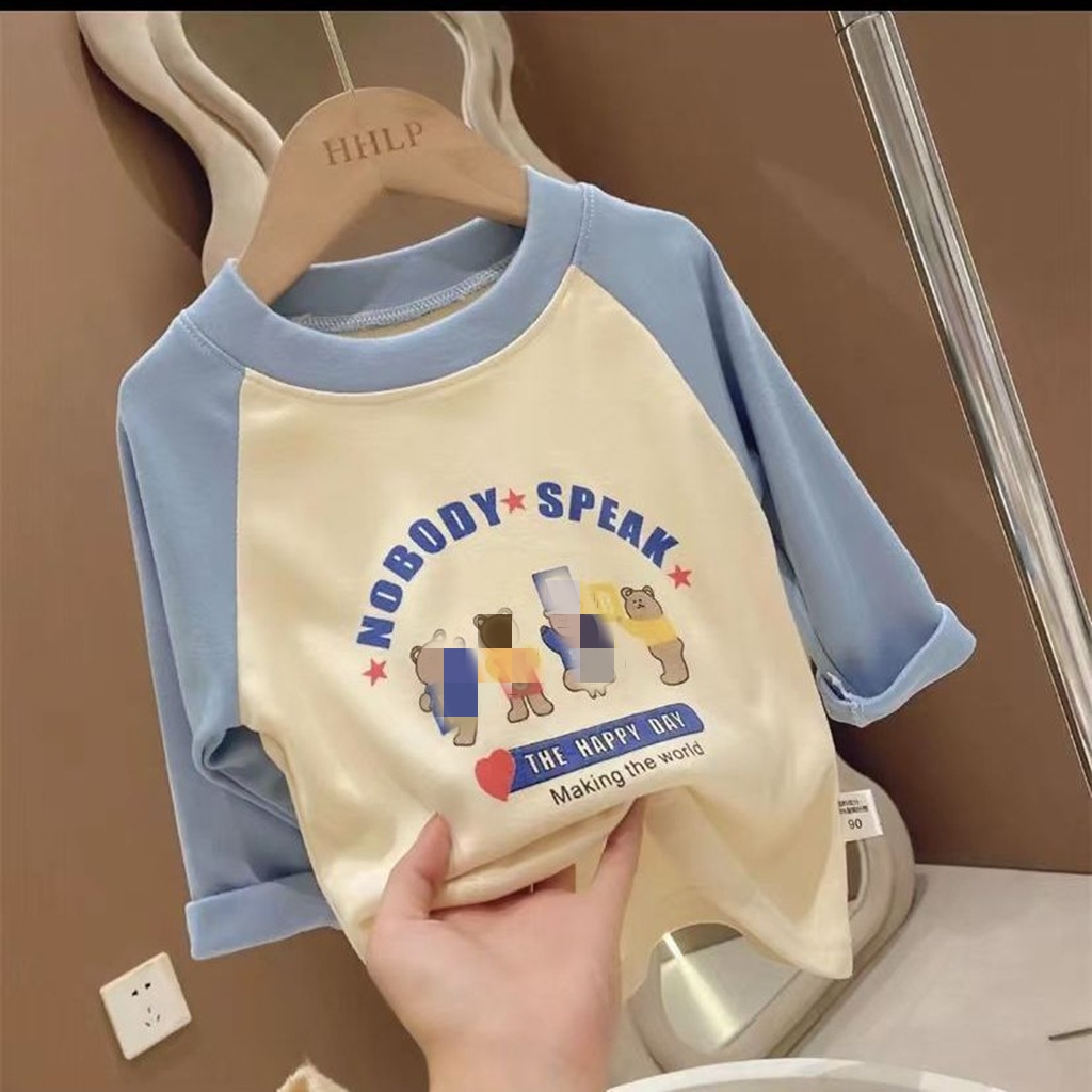 Nuevos niños de fondo camisa de manga larga cálido pequeño y mediano niños y niñas Single Top Primavera y Otoño Invierno pullover ropa de otoño ropa para niños