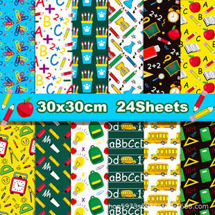 WW114 Back to School Season Campus Back-to-school Season Cultural and Creative Decoration Handbook Material Paper Scrapbook Background Paper