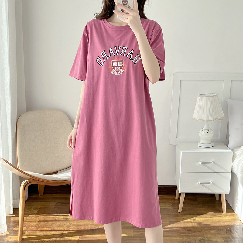 Dress Nursing Summer Wear Thin Nightgown Nursing Period Moonborn Pajamas Fashionable Mom Wearing Postpartum Breastfeeding T-shirt Dress Nursing Summer Wear Thin Nightgown Nursing Period Moonborn Pajamas Fashionable Mom Wearing Postpartum Breastfeeding T-shirt