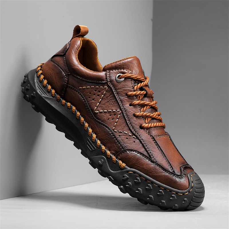 Large-Sized Breathable Men's Shoes, Anti-Slip Work Shoes, Business Casual Shoes, Durable Leather Shoes, Men's Round-Toed_vogvips.com