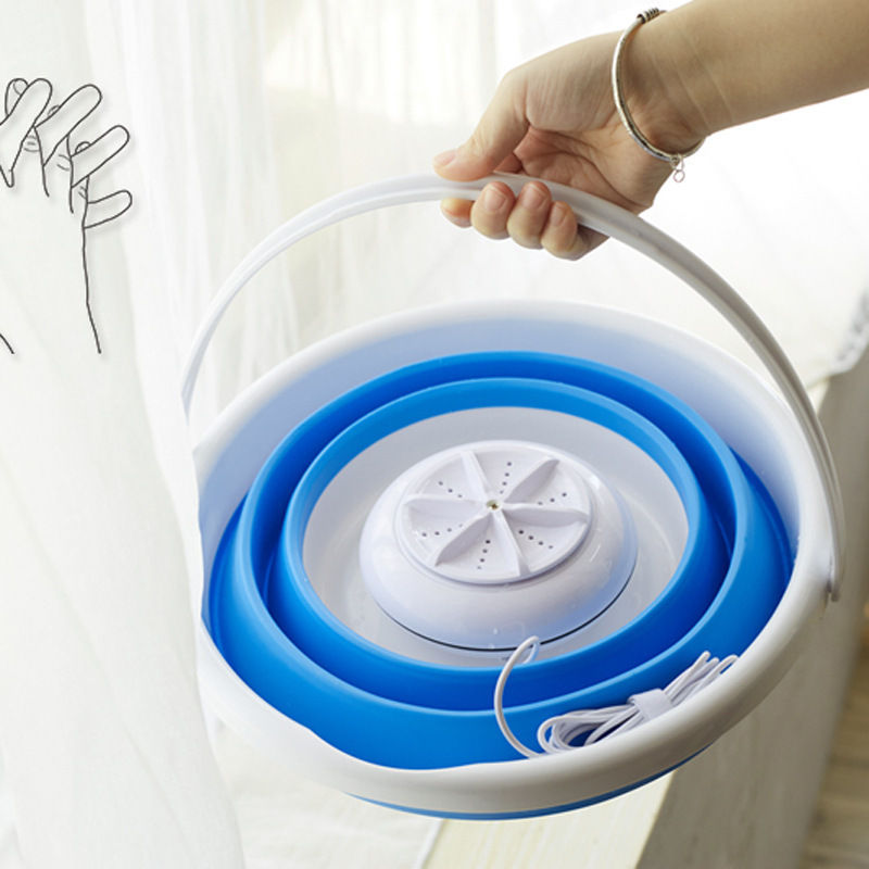 Cross-border folding barrel ultrasonic turbine mini laundry portable…