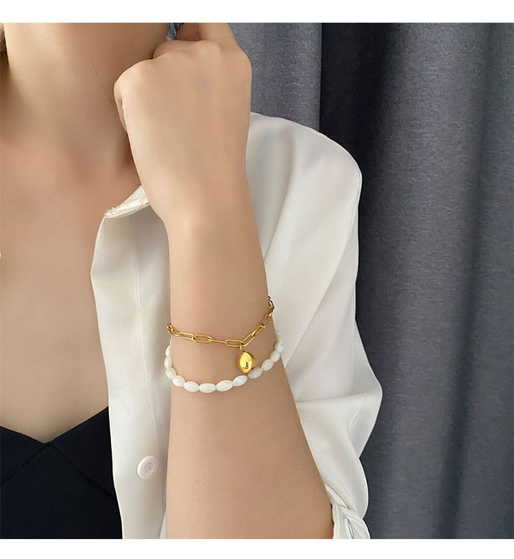 Fashion Geometric Titanium Steel Patchwork Bracelets 1 Piece