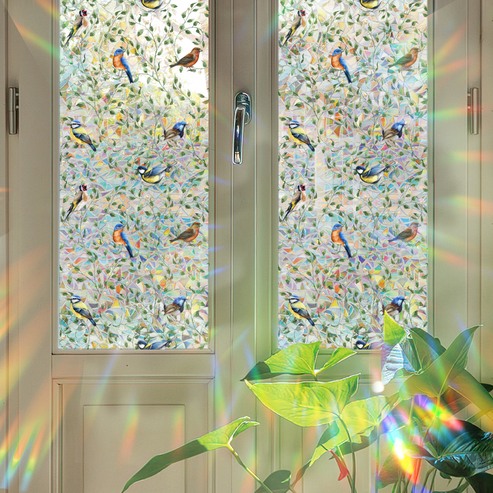140g Weight Glass paster Home Textiles & Decor Type PVC Material Leaf Pattern Casual, Pastoral Style Casual Pastoral Leaf PVC Glass Paster Wall Art 158