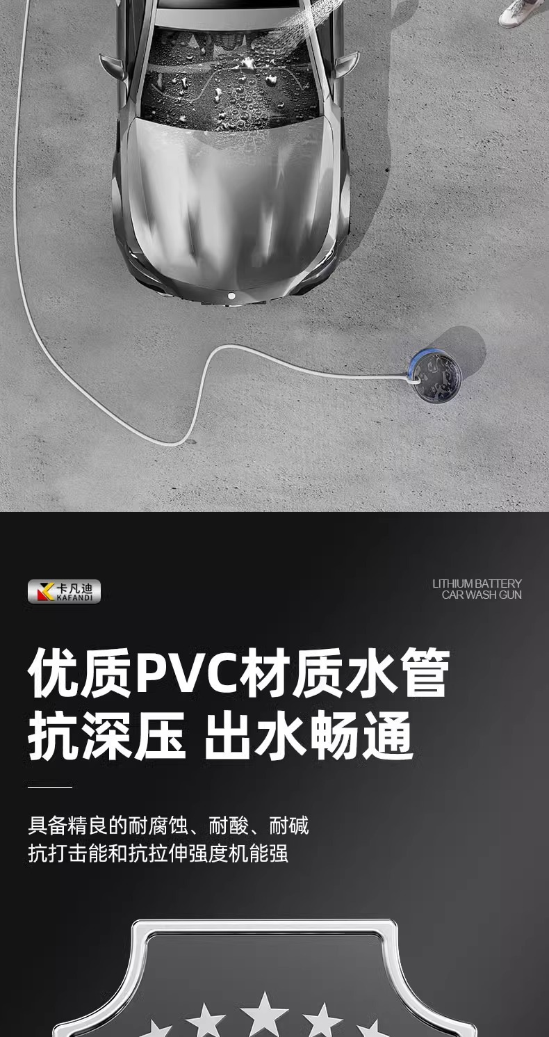 Factory Customized New Household Convenient Wireless Car Washing Machine High-Pressure Lithium Battery Water Pump Brush Car Gun Cleaning Artifact