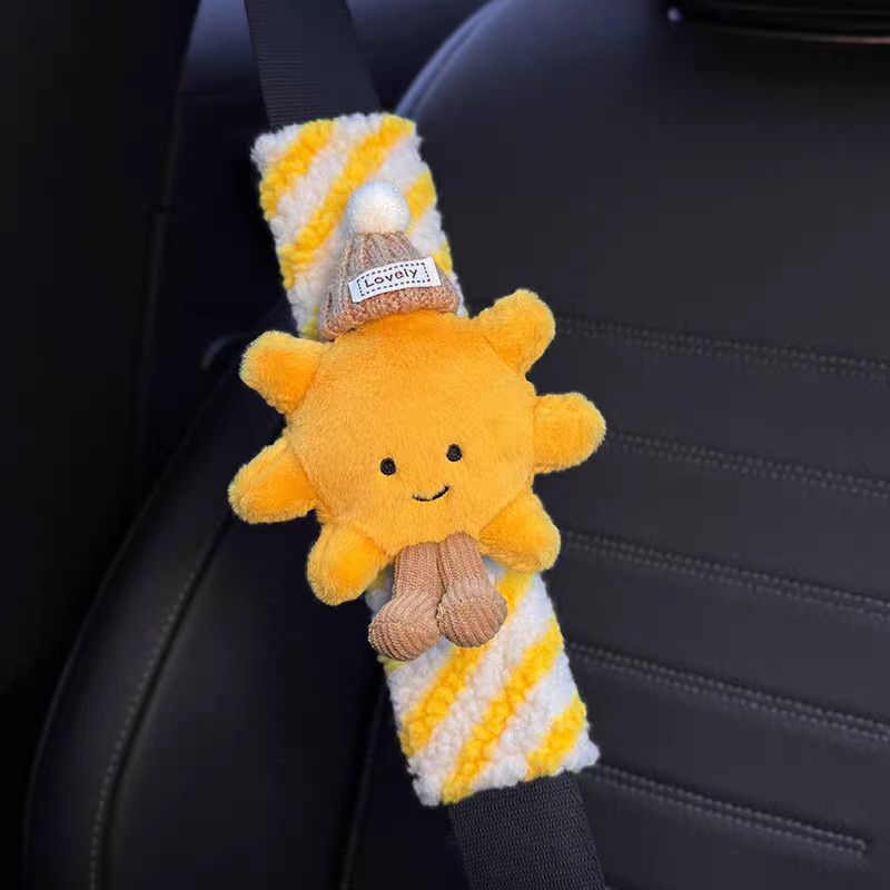 Soft and comfortable car seatbelt shoulder pad, cute sunflower car interior decoration, seatbelt protective cover