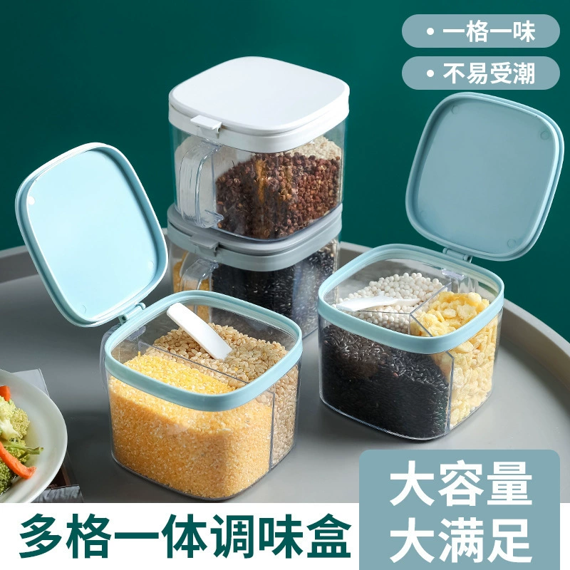 Коробка для приправ, кухонная бытовая влагостойкая солонка, ящик для хранения с крышкой, коробка для приправ, банка для приправ, комбинированный набор, банка для приправ