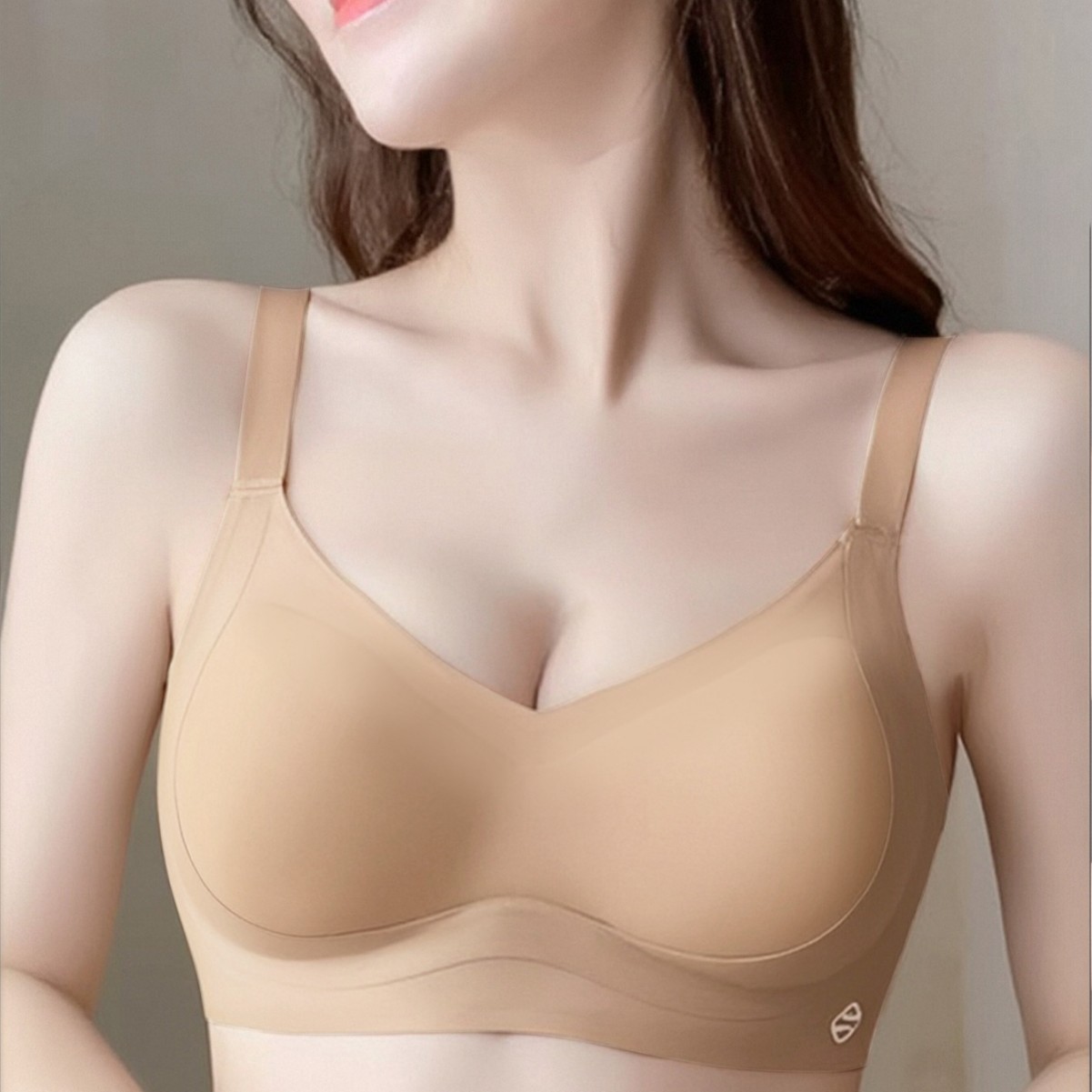 Ropa interior sin costuras para mujeres, pechos pequeños, grandes copas fijas de gelatina, chaleco sin anillo de acero, sujetador de leche
