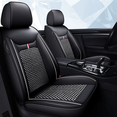 New cross-border Nappa leather and ice silk full-cover car seat cushion and seat cover, suitable for all seasons, comfortable and breathable, wholesale for foreign trade