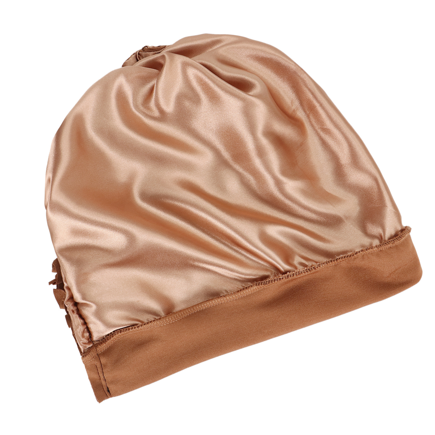 cappello turbante intrecciato foderato in raso tinta unita sulla fronte da donna doppia croce cappello pullover musulmano in stock_voghion.com