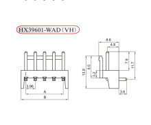 红星连接器VH-2WAD 3A 4A 5A 6A 7/8WAD弯针带定位插座HX39601