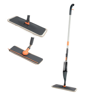 Thickened Iron Rod Hand-Free Household Spray Mop with Flat Head for Lazy People to Dust and Clean Windows