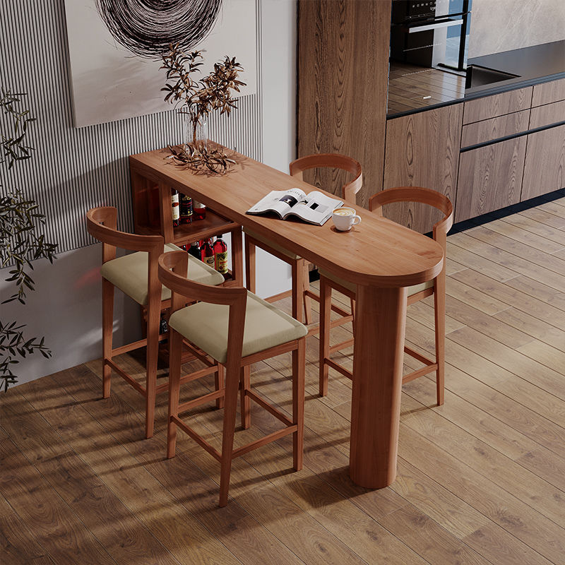Solid Wood Bar Table, Home Partition Table and Cabinet, Integrated Balcony, Simple Leisure Dining Table, Small Apartment, Light Luxury