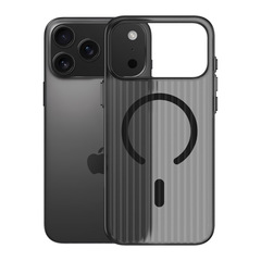IPhone15promax対応超薄型透明ハードケースアップル13ストライプスーツケースマグネットケース段ボールPCケース