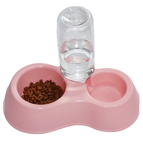 Manufacturer Direct Sales Protective Neck Cat Bowl Integrated Dual Bowl Anti-Toppling Dog Bowl Automatic Drinking and Feeding Dog Food Bowl Pet Bowl