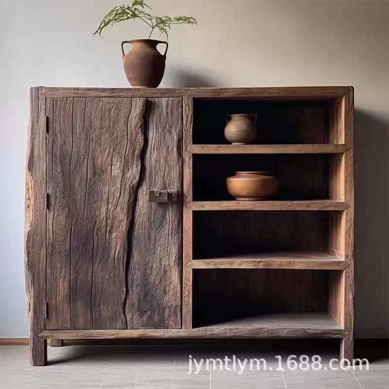 Тихий ветер ретро старый вязовый обеденный шкаф B & B шкаф из массива дерева