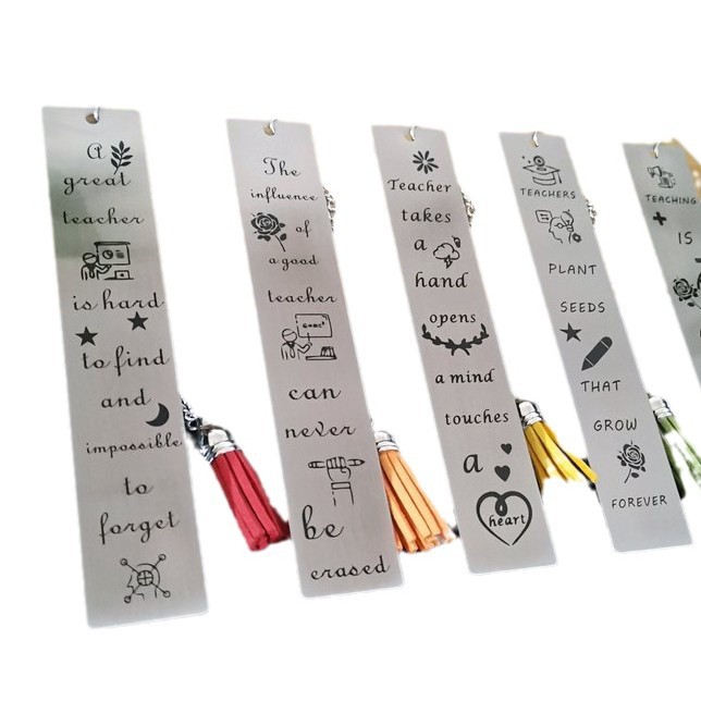 Suministro transfronterizo al por mayor inspirador metal acero inoxidable marcador Inglés carta marcador Sección del maestro letras marcador comercio exterior