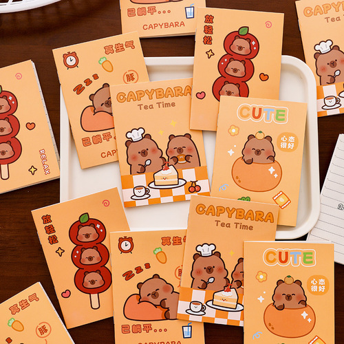 Cartoon Bala small notebook Cartoon capybara horizontal notebook Student stationery small gift portable mini notebook