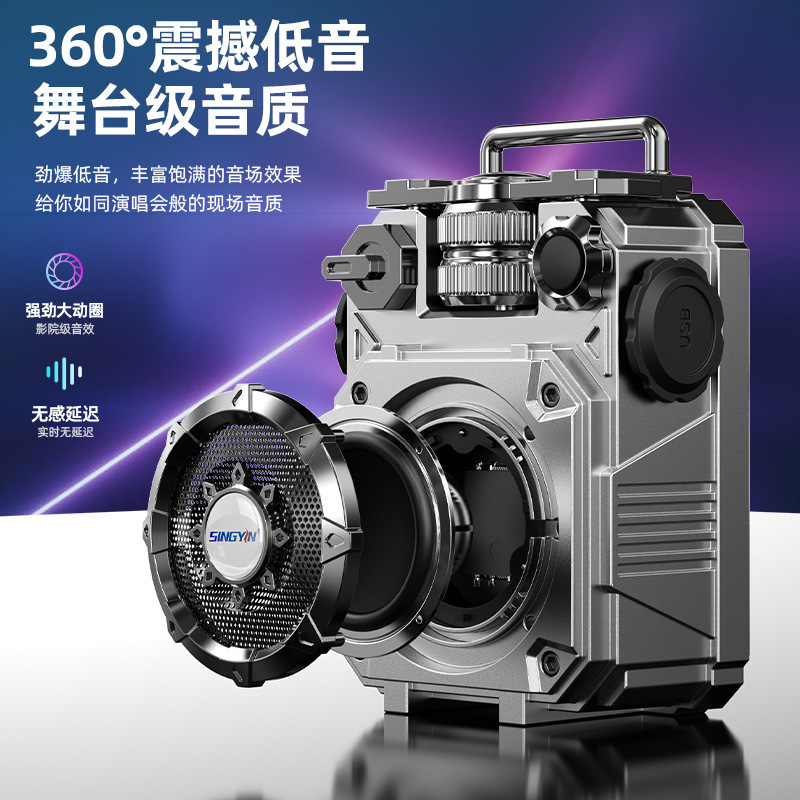 Innovador altavoz Bluetooth nuevo subwoofer portátil al aire libre TF tarjeta de enchufe de sonido inalámbrico fuente de regalo fábrica