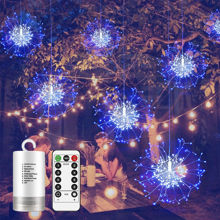 led煙花燈銅線燈串彩燈串防水低壓銅絲彩燈創(chuàng)意圣誕裝飾節(jié)日花燈