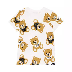 Dudu Bear Children's Short Sleeve T-Shirt Summer Clothing 2024 New Trendy Brand Kids' Clothing Girls' Top Baby Medium and Large Kids T-Shirt