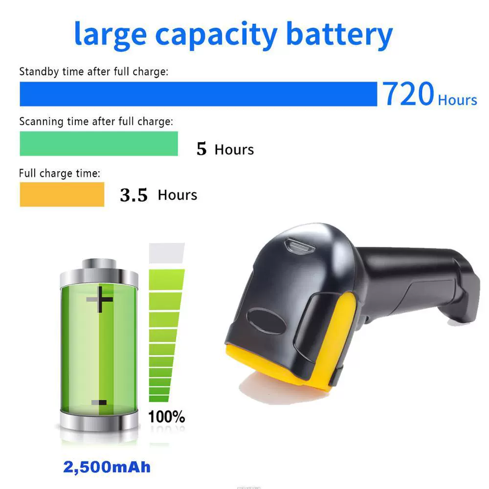 NT1680SW QR code scanner gun express single QR code 2.4G 2D wireless code scanner Russia