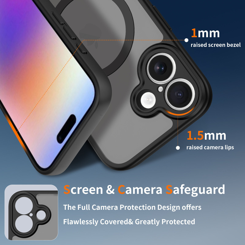 跨境适用于苹果17系列精孔手机壳磁吸iphone16 15141312pro手机壳|undefined