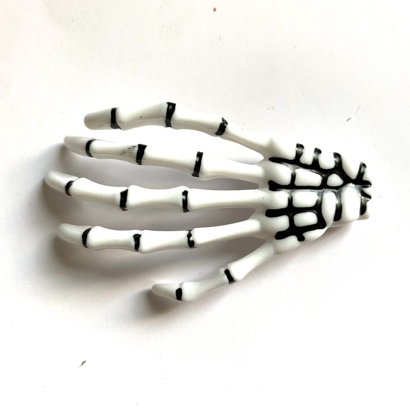 Espejo cruzado Halloween peinados Halloween peinados extraños esqueleto hueso clip de mano mano mano garra clip de pelo fiesta