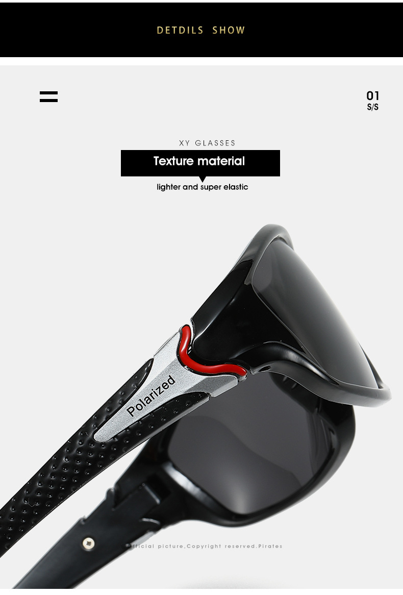 72g Weight Full Frame Glasses Structure Sunglasses Classification Tac, UV400 Protection Lens Material Biker Glasses Style Travel Occasion Color Block Pattern All Seasons Season Unisex Gender Casual Style Grey, Black Color Casual Color Block Tac UV400 Protection Biker Full Frame Men's Sunglasses 18