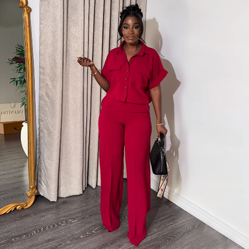 Holiday Daily Women's Casual Solid Color Polyester Button Pant Co-ord Set Pants Sets display picture 12