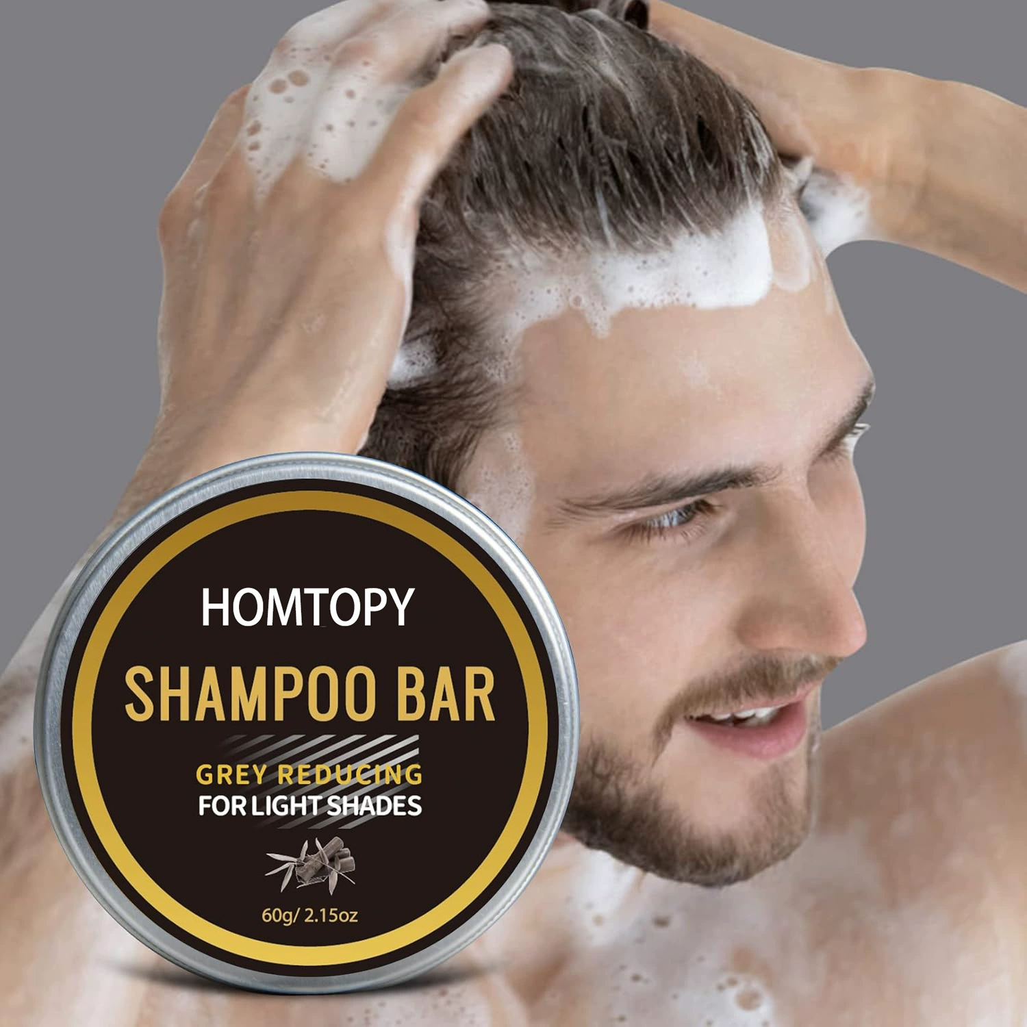 Трансграничный экспорт HOMTOPY мужское шампунь-мыло для черных волос, нежное увлажняющее средство для ухода, гладкое мыло для черных волос, готовый запас