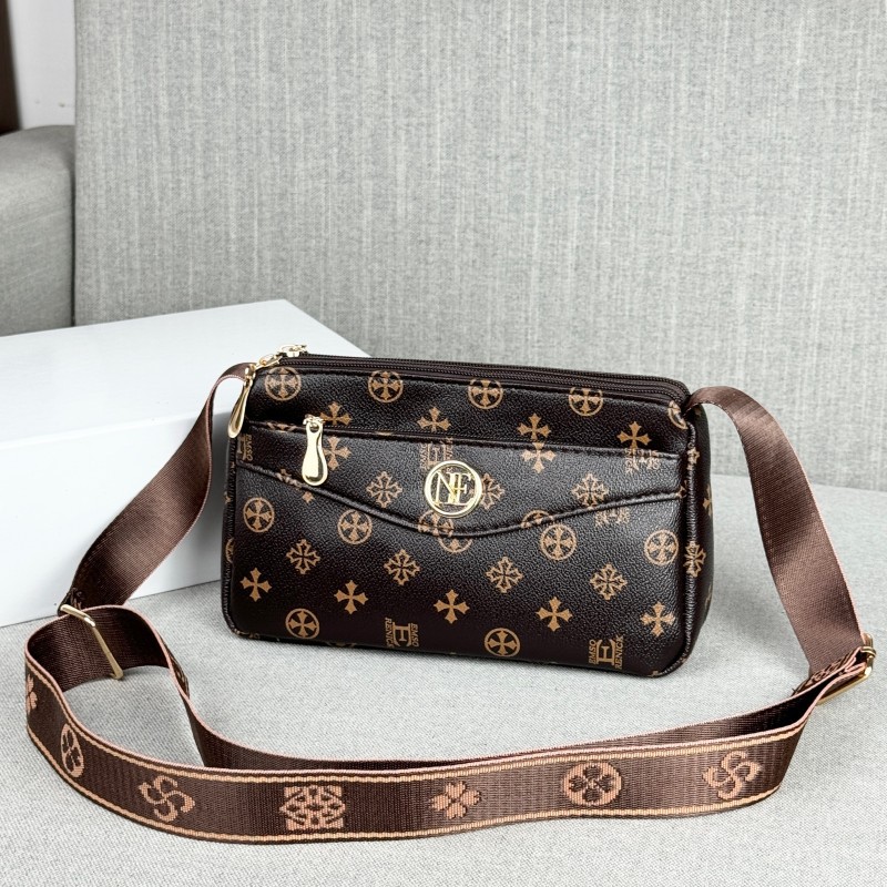 Guangzhou Hengli Leather Ladies Bolso de hombro para mujer Bolso de madre de mediana edad de múltiples capas de un solo hombro Bolso pequeño de gran capacidad al por mayor