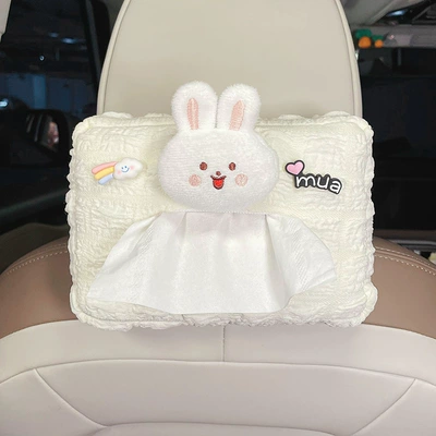 Car tissue box/set – decoration - lace-bubble-white-doodle-rabbit-rainbow-clouds-mua