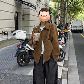 美式复古麂皮绒厚外套女秋季2025新款宽松休闲高级百搭巨好看夹克