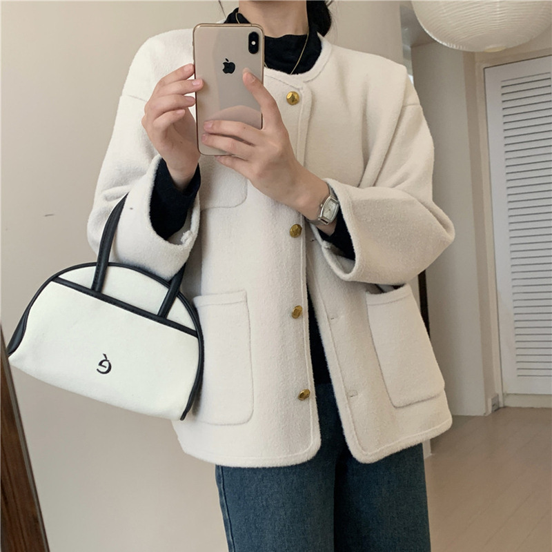 French Entry Luxury Sweater Chanel Style Coat 2024 Autumn and Winter Exquisite Gold Buckle Double-sided High-grade Texture Knitted Cardigan