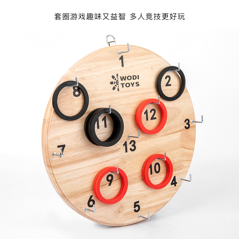 Educación temprana niños y niñas adultos inteligencia desarrollo acumulación anillo de tiro madera Dart juego ventas directas de la fábrica