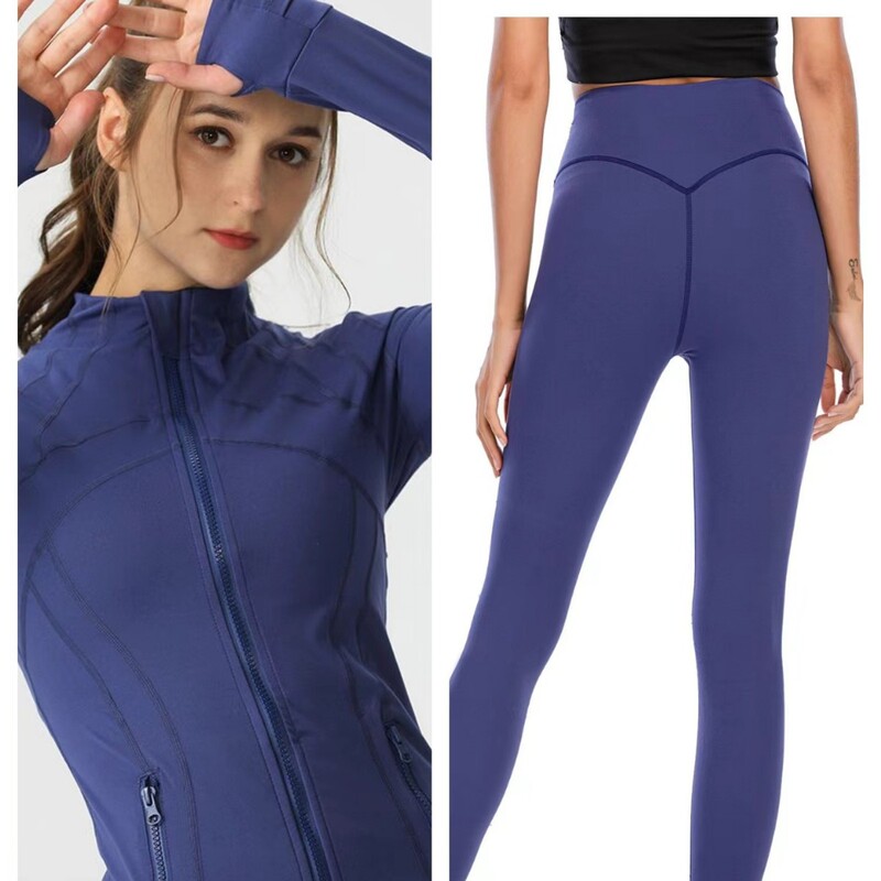 Women's Sport Zip Cardigan Long Sleeve Slim Running Fitness Top Define Jacket Yoga suit