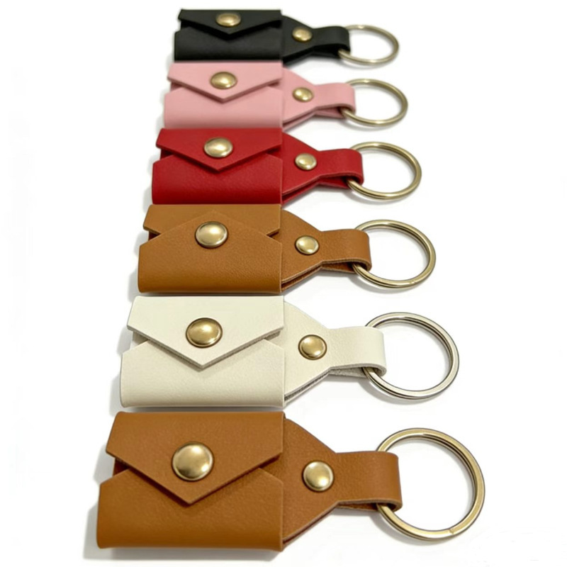 European and American Cross-Border Photo Keychain Leather Case Creative DIY Leather Photo Keychain Portable Commemorative Photo Album Holder