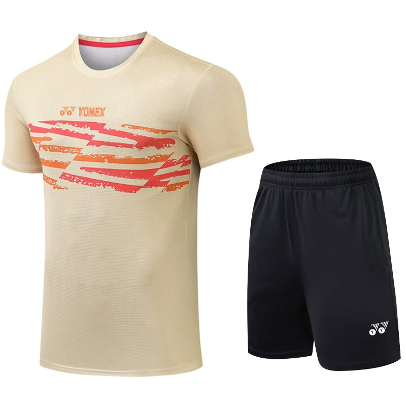 Quick dry sleeves for badminton for men and women, set for training, breathable football uniform for table tennis, with short sleeve