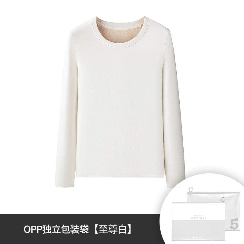 [Contiene seda] Nueva ropa de abrigo de cuello medio alto de lana para mujer transfronteriza de otoño e invierno, color sólido más camisa de fondo grueso de terciopelo