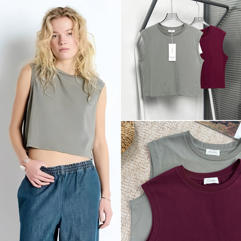 Special Discount! Solid Color Vintage Round Neck Loose Casual Cotton Sleeveless Tank Top for Women