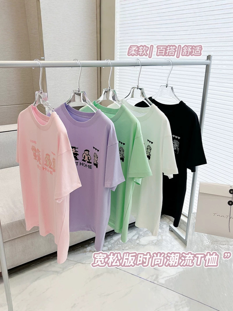 Fashionable trend cartoon cotton short sleeve T-shirt