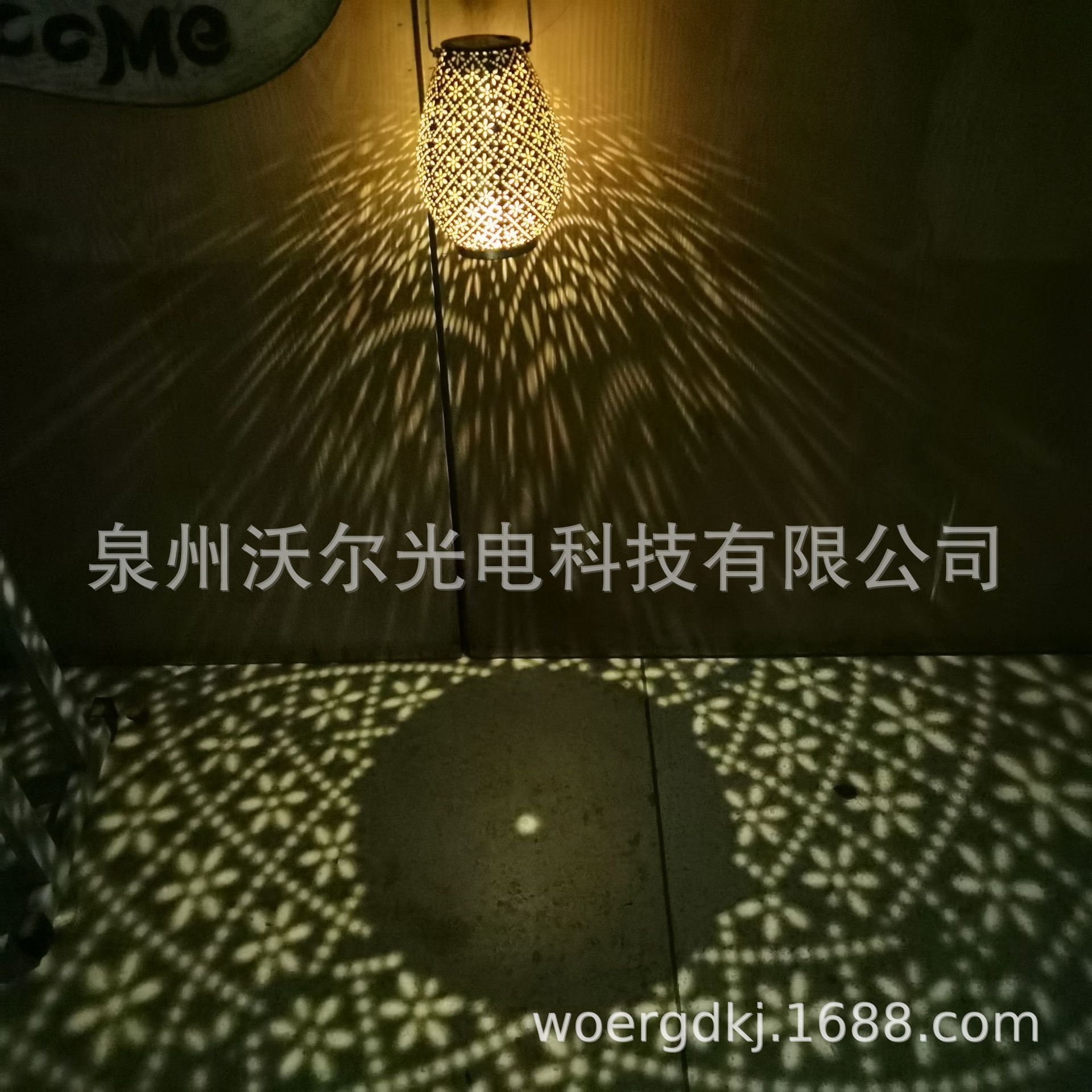 LED 雪花镂空太阳能灯笼花园庭院装饰灯草坪灯挂树灯IP65掌柜推荐